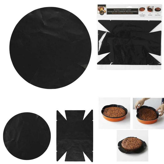 Višekratna neljepljiva podloga za pečenje – 35 × 20 cm, fiberglass, crna