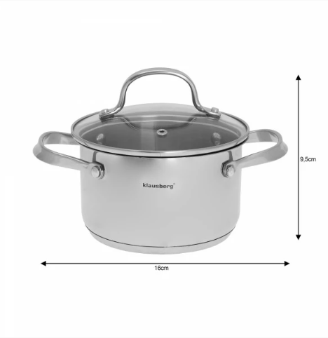 Lonac 1.8L 16cm s poklopcem inox 18/10