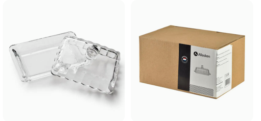 Posuda za maslac staklena s poklopcem 16,8 x 8,5 cm 🧈