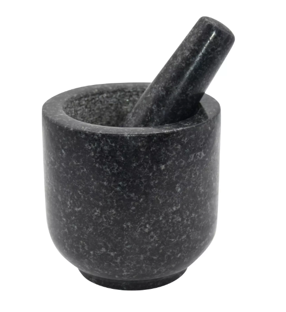 mužar, tučak, mužar od granita, Kinghoff KH-1679, prirodni kamen, granitni mužar, kuhinjski mužar, posuda za usitnjavanje, alat za začine, mužar i tučak set, ručni mužar, pesto mužar, granit mortar, stone mortar, kitchen tool, pribor za kuhanje, NIRS oprema, profesionalni mužar, tradicionalni alat, granite pestle, kitchen essential