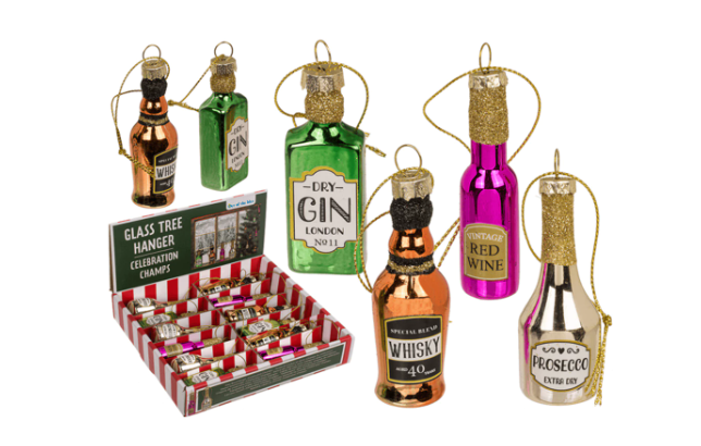  božićni ukrasi, stakleni ukrasi za bor, ukrasi u obliku boce, gin ukras, whisky ukras, prosecco ukras, red wine ukras, poklon za ljubitelje vina, božićni dekor, stakleni ornament, mini bočice za bor, ukrasne boce, božićni pokloni, dekoracije za bor, holiday decor, gift idea, NIRS božićni ukrasi