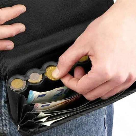 Konobarski novčanik s utorima za kovanice eura – profesionalna oprema za konobare