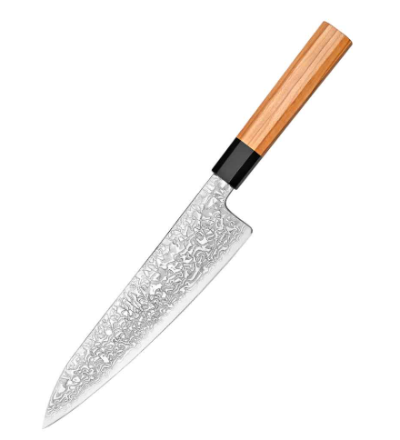 Nož Olive Buffalo 62±2HRC 67 slojeva damaska