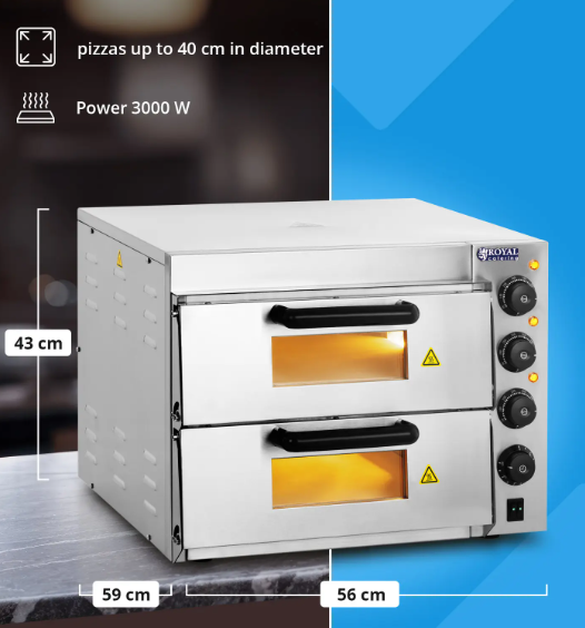 Peć za pizzu s dvije komore i šamotnim dnom – 4 pizze od jednom