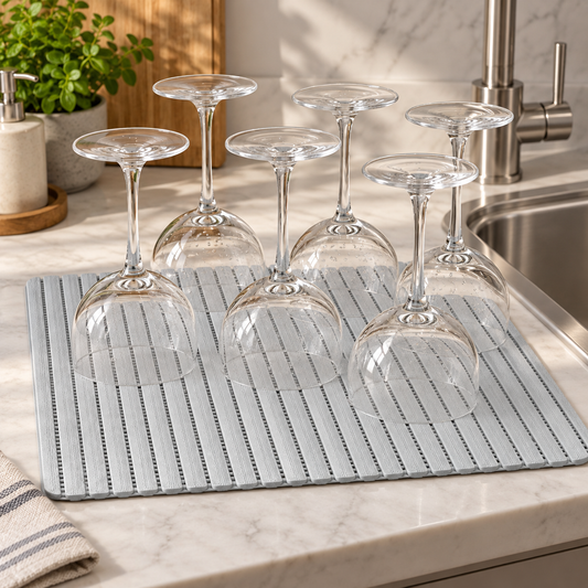 podmetač za sušenje čaša, podloga za sušenje čaša, podmetač za posuđe, podloga za posuđe, podloga za sudoper, podmetač za sudoper, rebrasta podloga za čaše, barski podmetač, podloga za bar, podloga za restoran, podloga za ugostiteljstvo, podmetač za ugostitelje, podloga za sušenje posuđa 62x40, podloga za čaše 62x40, protuklizna podloga za čaše, podmetač za vinske čaše, podloga za oprane čaše, podloga za ocjeđivanje čaša, ocjeđivač za čaše, podloga za kuhinjsku radnu plohu, barska oprema, ugostiteljska opre