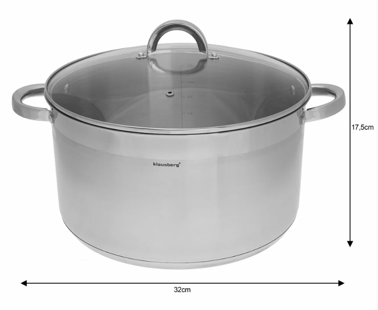 Lonac s poklopcem 18/10 14L ✔ Indukcija