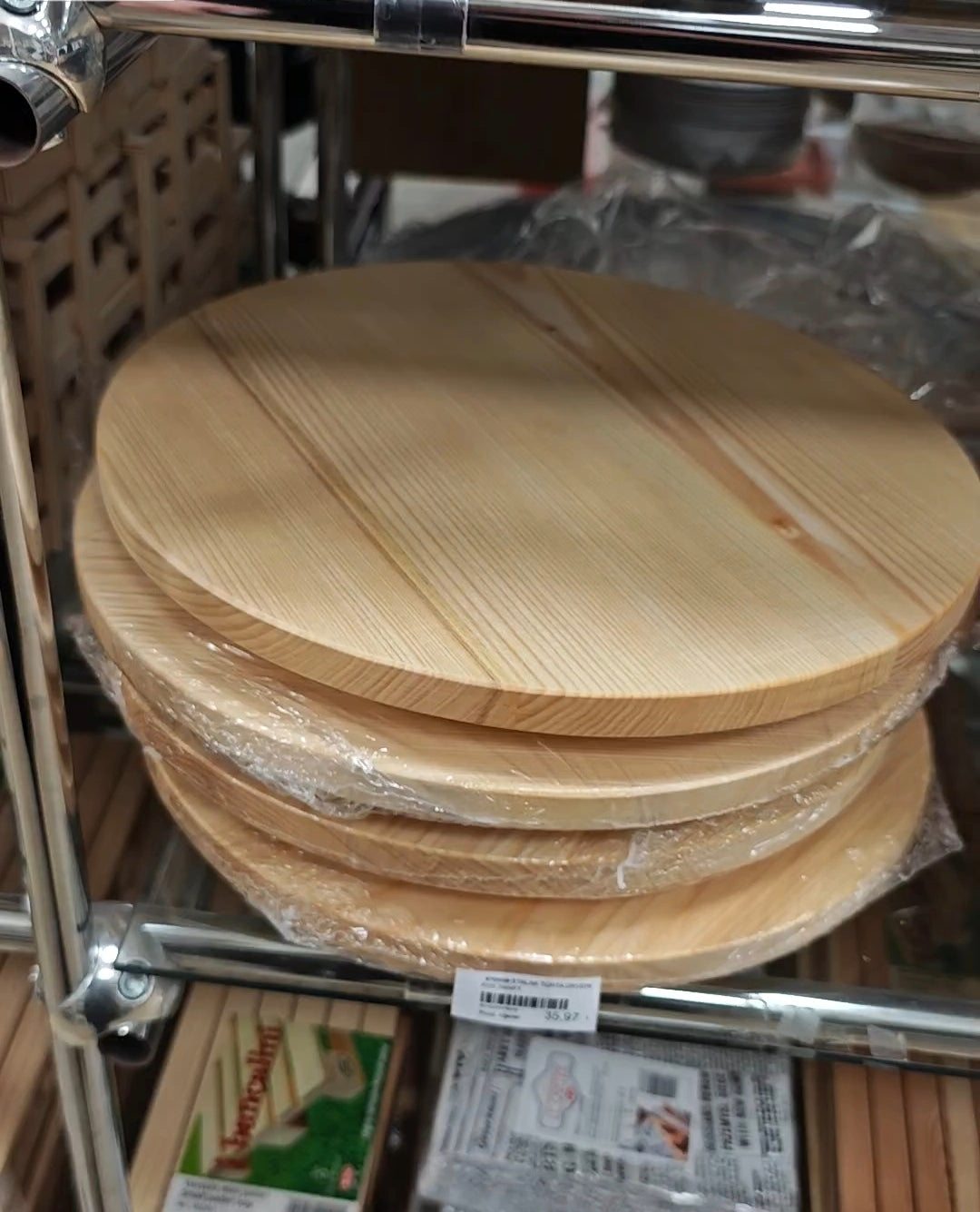 Rotirajuća drvena daska Ø 38 cm od borovine – Panetta Casalinghi 🇮🇹