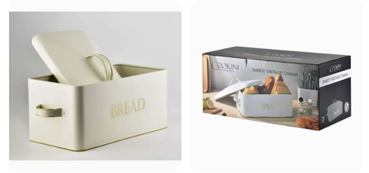 SANDY VINTAGE kutija za kruh 39 × 18 × 21 cm – bež