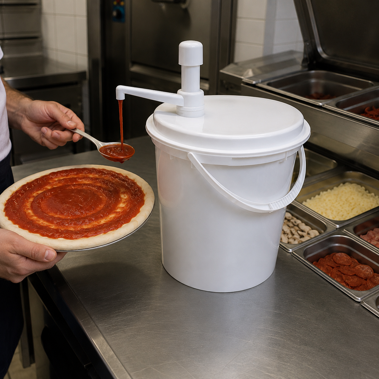  kanta za umake 10 L, dozator za umake 10 L, kanta sa špinom za umak, kanta s pumpicom, dozator za kečap, dozator za majonezu, profesionalni dozator umaka, posuda za umake s pumpicom, dispenser za umake, sauce dispenser 10 L, kanta za fast food, dozator za restoran, dozator za pizzeriju, oprema za burger bar, oprema za fast food, profesionalna kuhinjska oprema, ugostiteljska oprema Hrvatska, dozator umaka Hrvatska, kanta za umake Split, ugostiteljska oprema Split, NIRS Oprema