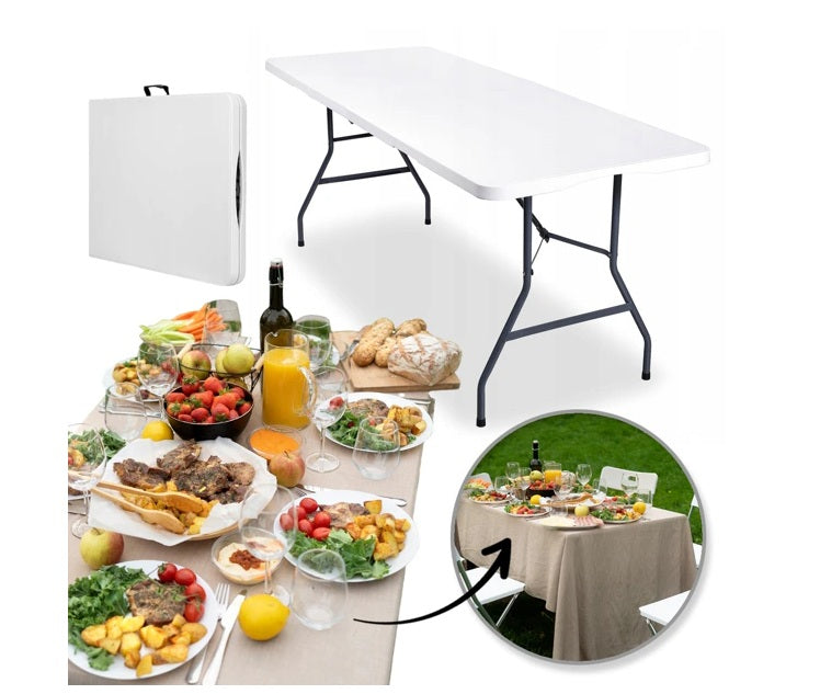 sklopivi stol, catering stol, sklopivi catering stol, stol 74 x 180 cm, profesionalni sklopivi stol, stol za catering, stol za evente, stol za sajmove, stol za kampiranje, stol za vanjska događanja, prijenosni stol, stol na sklapanje, stol kofer, vodootporni stol, plastični sklopivi stol, bijeli sklopivi stol, ugostiteljski stol, oprema za catering, oprema za evente, oprema za restorane, oprema za hotele, oprema za apartmane, pomoćni stol, buffet stol, stol za posluživanje, radni stol za ugostiteljstvo, NIR