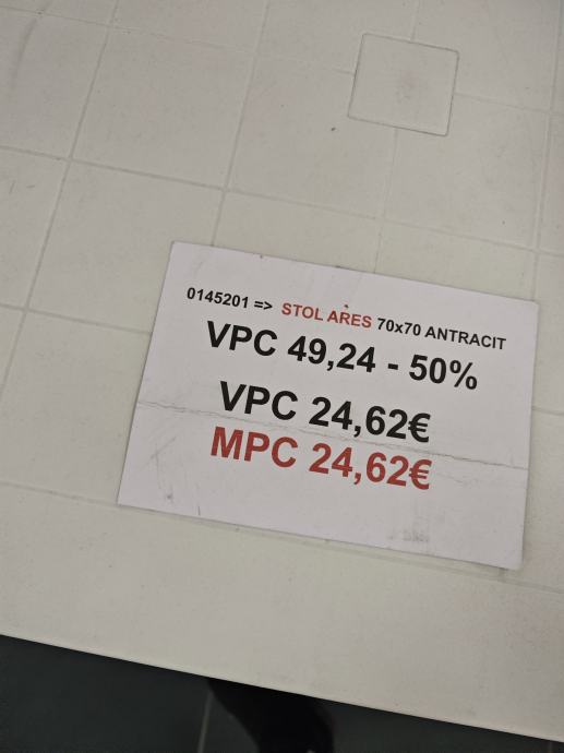 Balkonski plastični stolovi 70x70