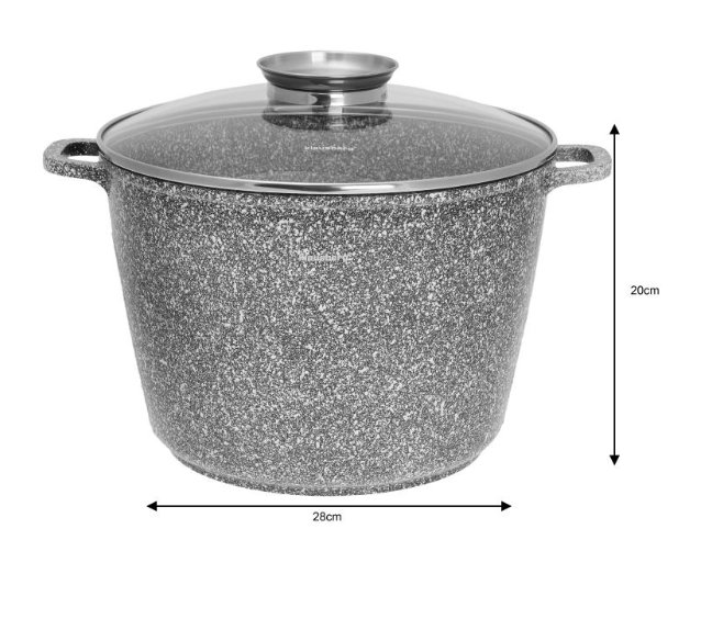 vveliki lonac 10 litara, lonac za kuhanje, aluminijski lonac s poklopcem, lonac za indukciju, Klausberg KB-7526, sivi lonac, mramorni premaz, lonac za varivo, lonac za zimnicu, neprianjajući lonac, lonac s debelim dnom