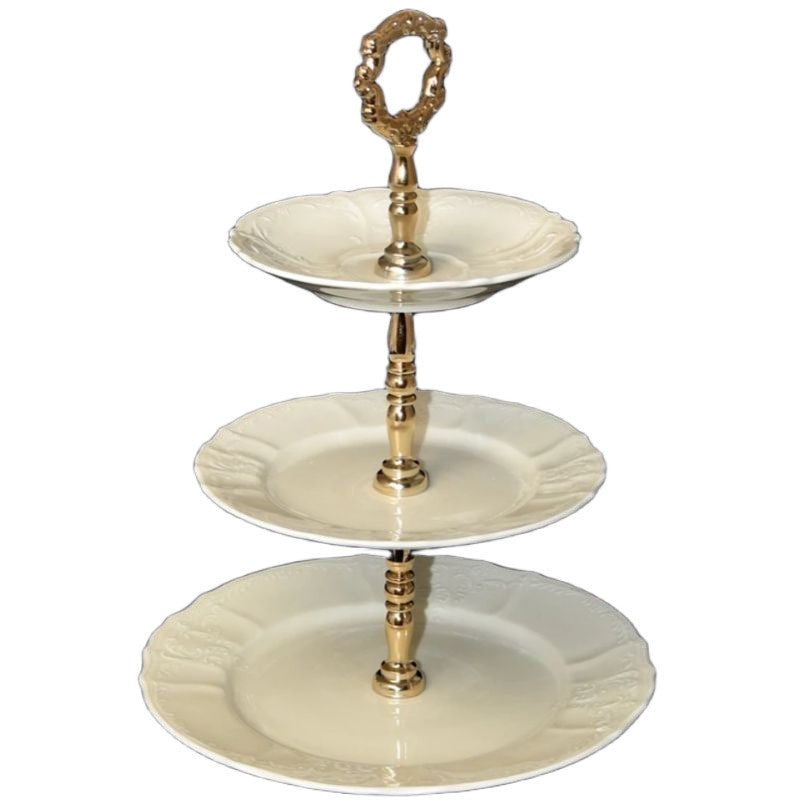 Etažer za kolače Bernadotte Ivory Gold - Češki porculan Thun