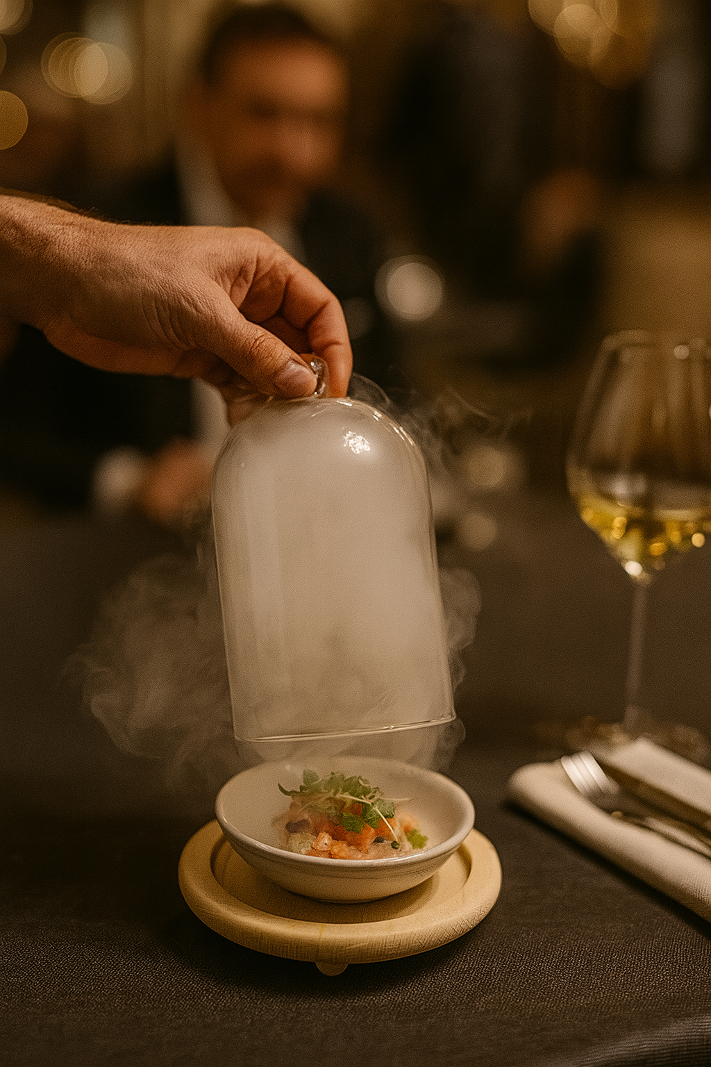 Paderno kupola, staklena kupola za dimljenje, poklopac za dimljenje, prezentacija jela, horeca oprema, kupola s drvenom bazom, profesionalno serviranje, ugostiteljska oprema Split, kupola za showcooking, dimljenje jela i koktela, online narudžba kupole, poklopac za Super Aladin