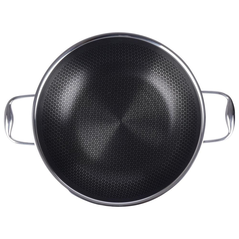 Wok tava COOKCELL HYBRID – inox + neljepljivi premaz HEX – Ø 28 cm