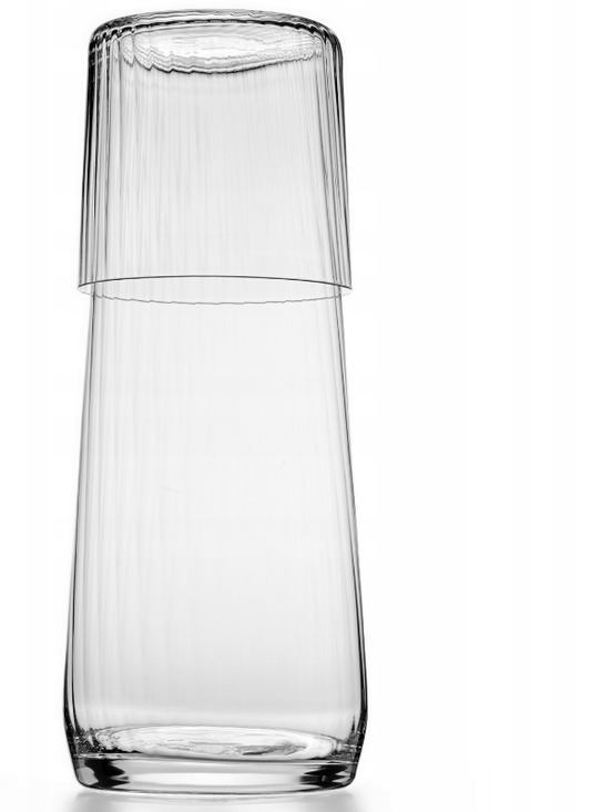 AVANT-GARDE set: dekanter + 4 čaše 50 ml – minimalistički set za sok i koktel