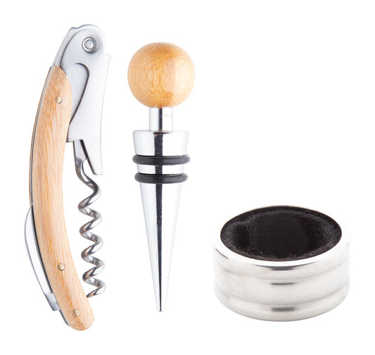 🎁 Set za vino u bambus kutiji s gravurom loga / 50 kom