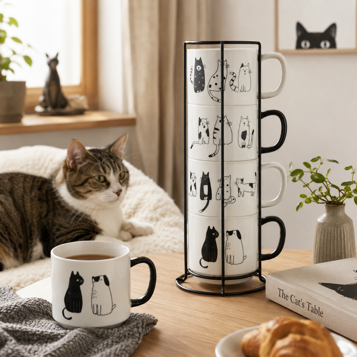 Set 4 porculanske šalice 370 ml sa stalkom