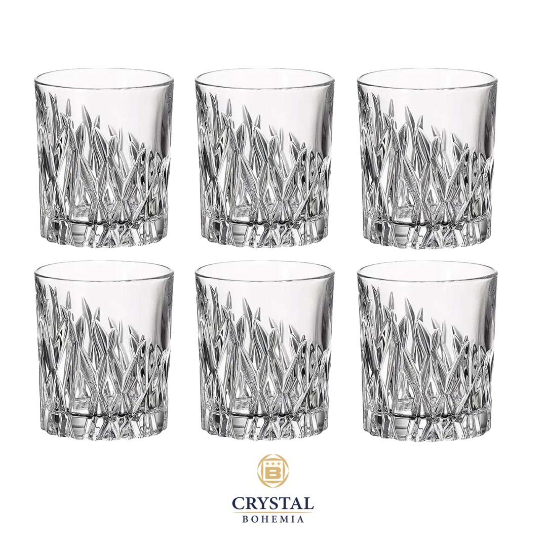 Crystal Bohemia Wicker whiskey set 1+6 –  boca i čaše od češkog kristala