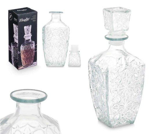 Staklena boca za likere rezbarena 900ml
