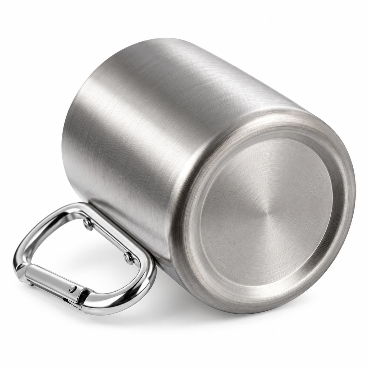 Inox planinarska šalica s karabinerom