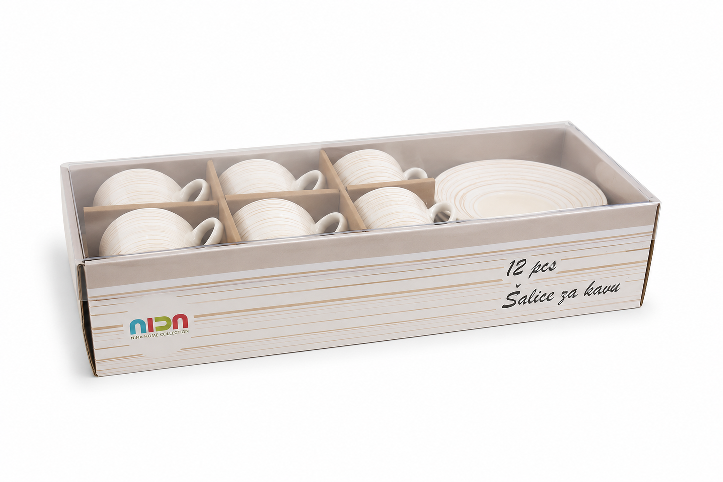 Set 6 šalica NIDA Beige u poklon pakiranju
