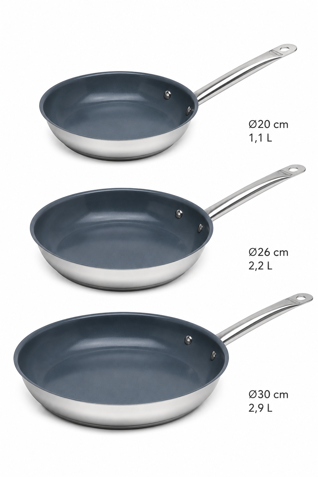 Tave Tramontina Professional - 3 dimenzije - Može indukcija