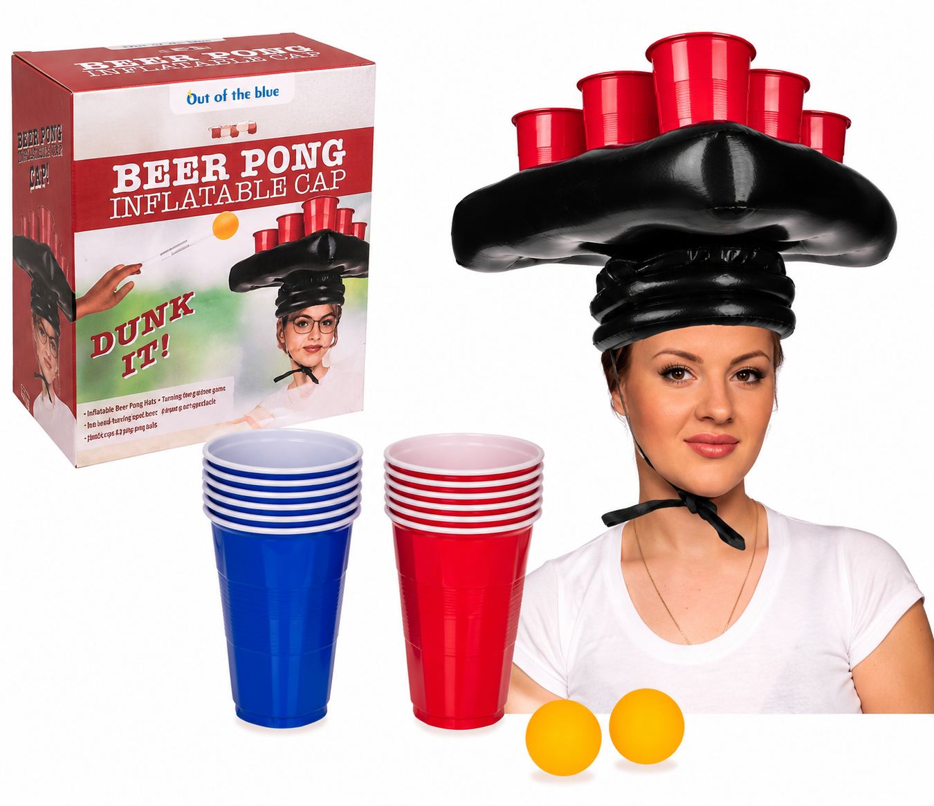 Beer Pong šešir – zabavna party igra s čašama i lopticama