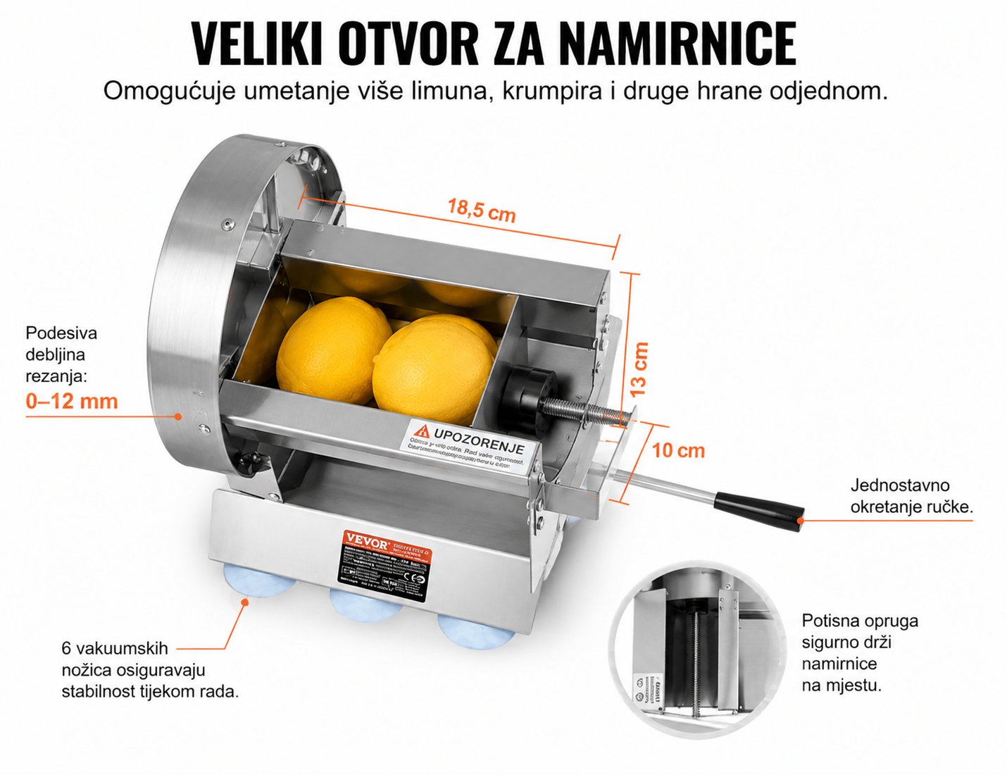Ručna sjeckalica od inoxa