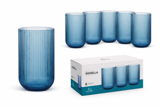 Plave staklene čaše – Sonella - Dvije veličine