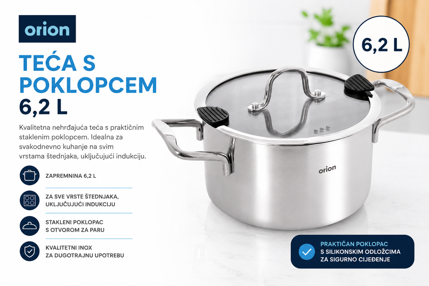 Lonac 6,2L - ✔️Pogodan i za indukciju