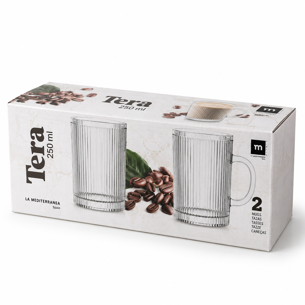 Set 2 staklene šalice Tera 250 ml