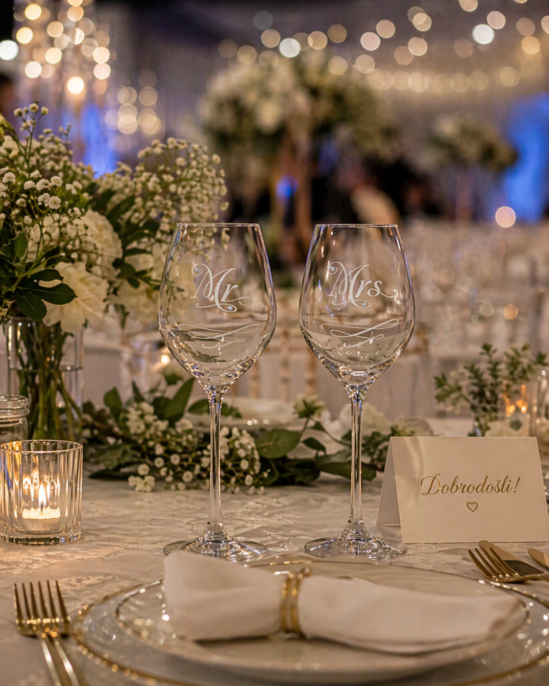 Čaše Mr&Mrs (set 2 kom) 💍
