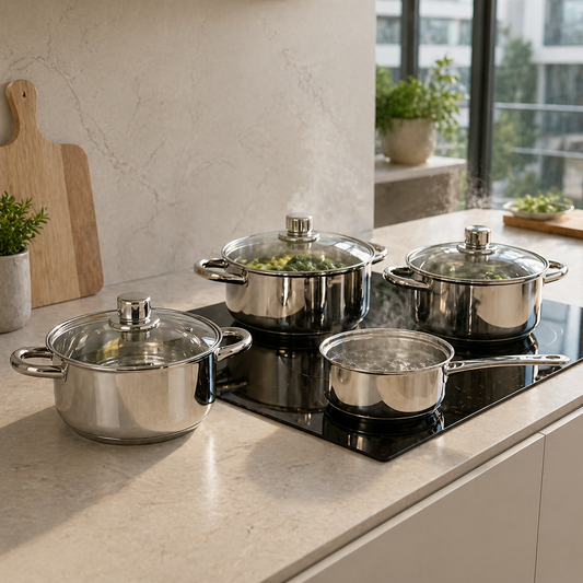Set lonaca "Apartman" inox