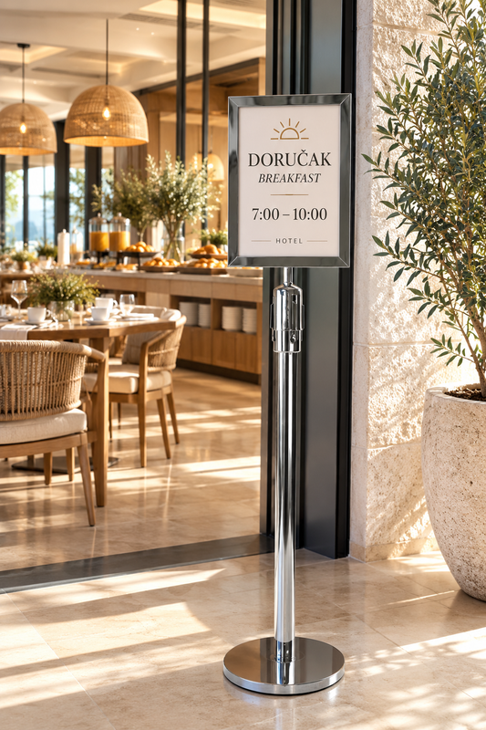 Inox informacijski stalak A4