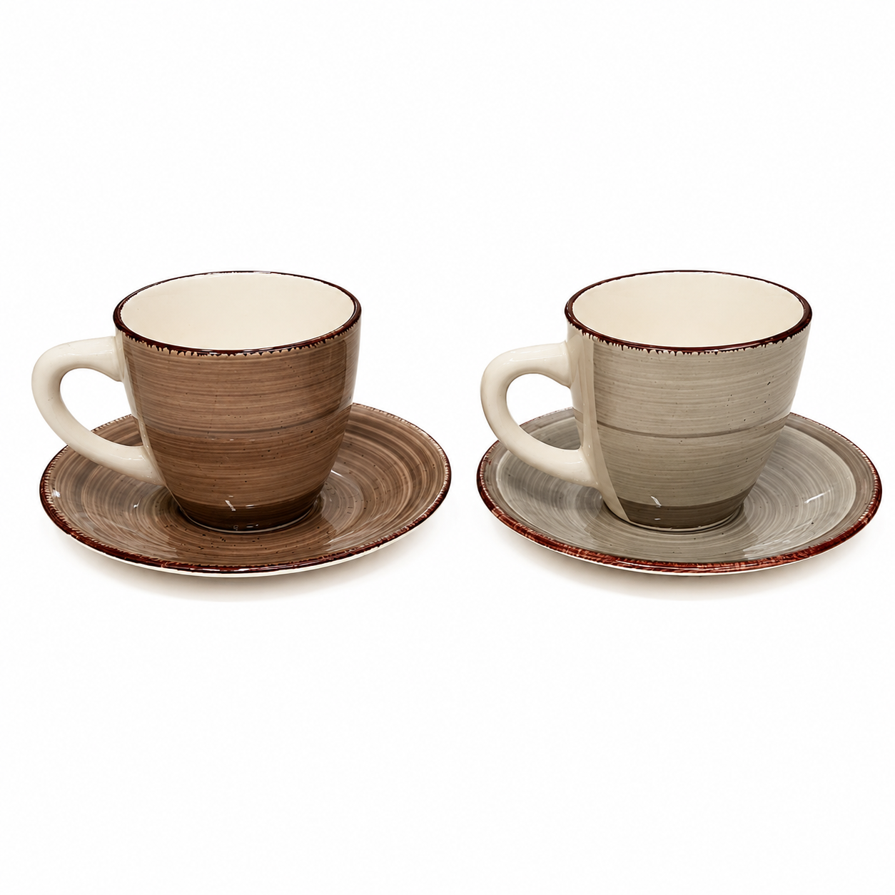 Set 6 šalica s tanjurićima NIDA Mix Brush 120 ml ☕