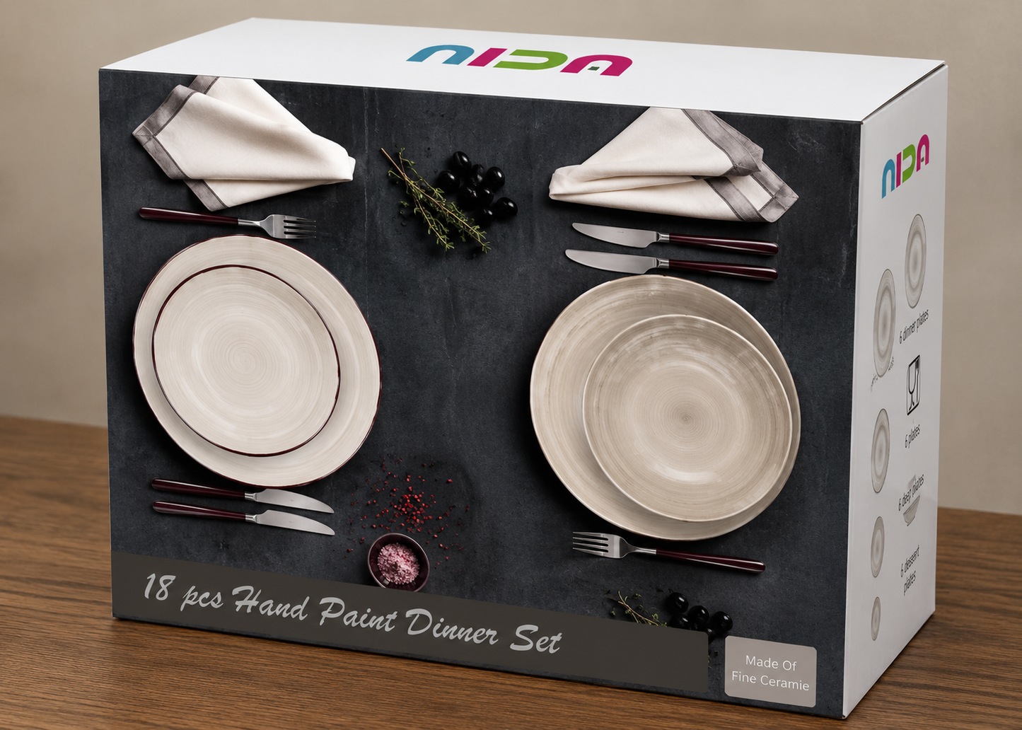 Set 18 tanjura NIDA Beige