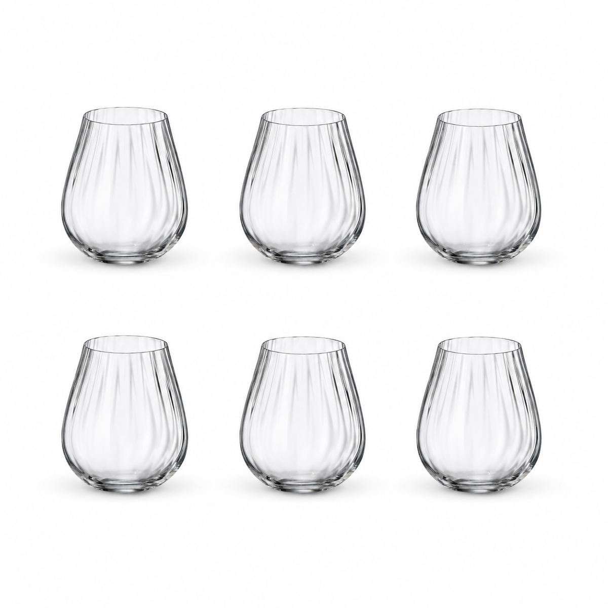 Set 6 rebrastih čaša Columba 380ml