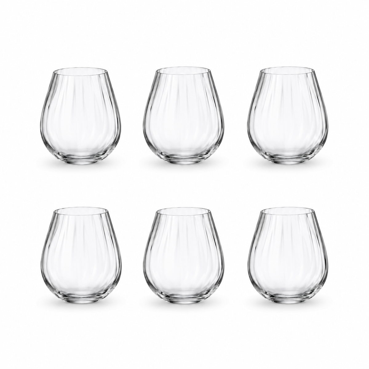 Set 6 rebrastih čaša Columba 380ml