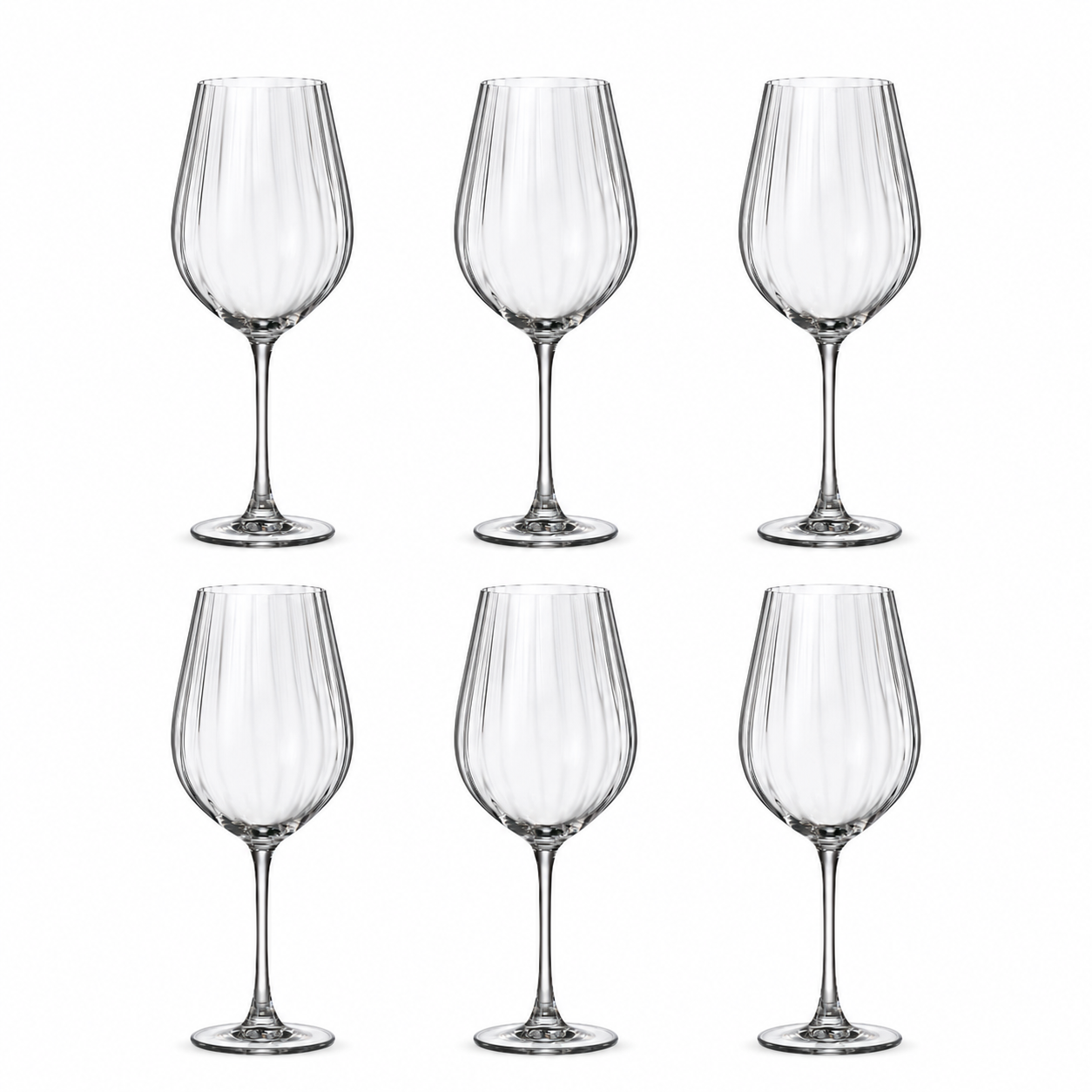 Set 6 čaša na crtice za vino Bohemia Optic