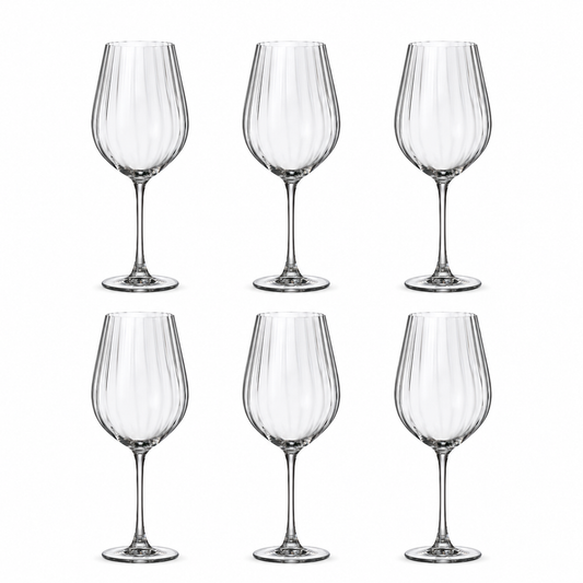 Set 6 čaša na crtice za vino Bohemia Optic