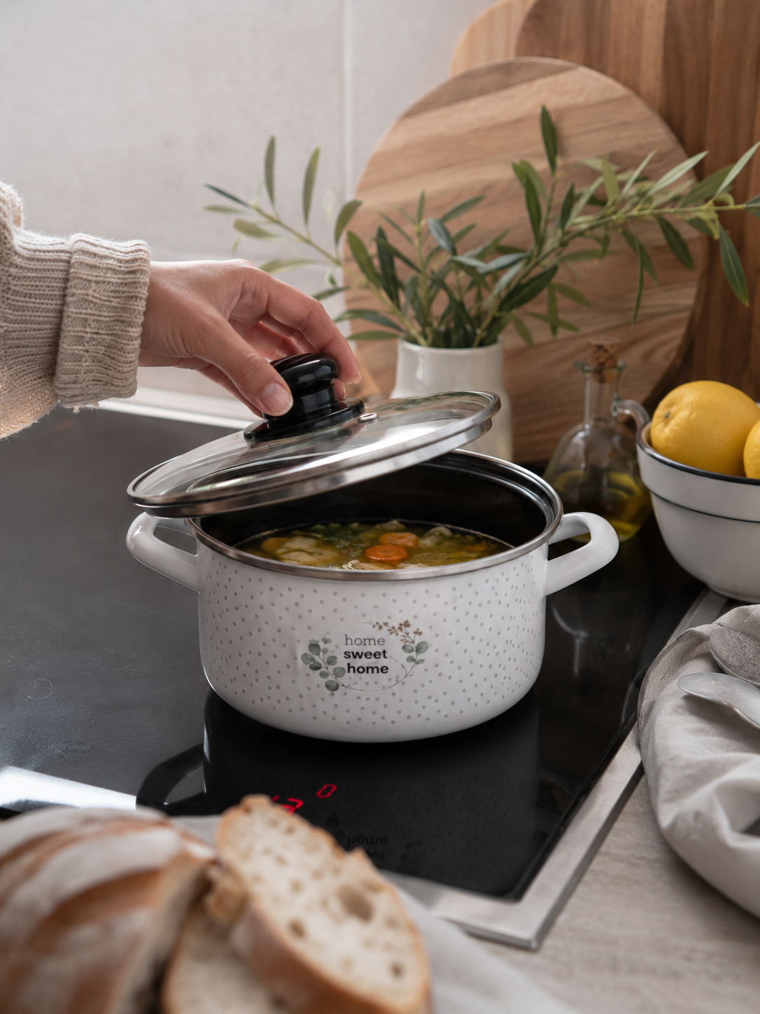 Emajl lonci Home - 3 veličine - Može indukcija