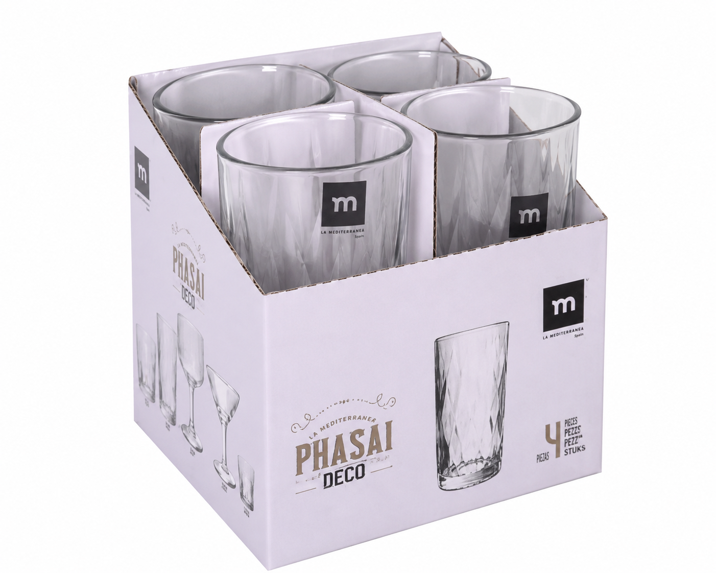 Set 4 čaše Phasai 360ml