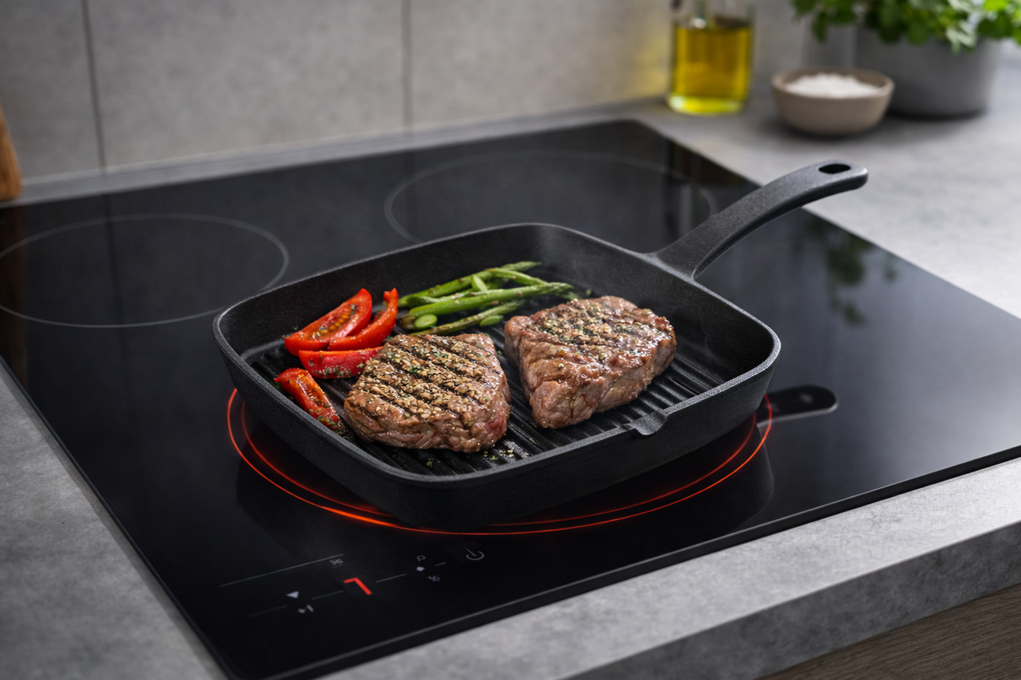 Tava od lijevanog željeza 22 × 22 cm – Indukcija 🖤🔥