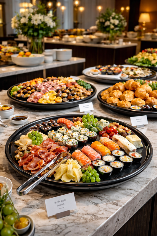 Porculanski tanjur crni Ø52 cm – profesionalni tanjur za buffet, catering i jumbo serviranje