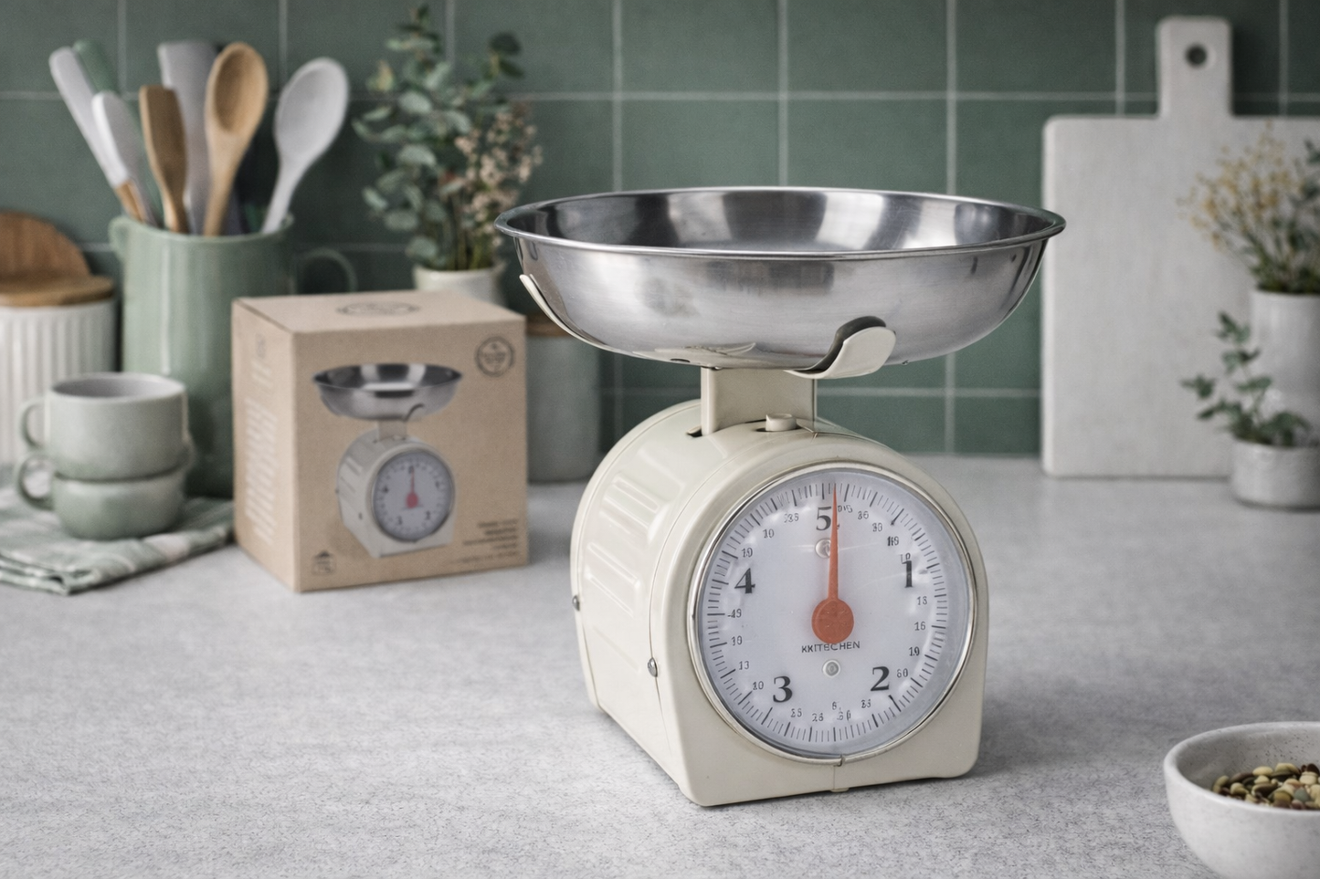 Mehanička kuhinjska vaga 5 kg s inox posudom – precizno vaganje bez struje ⚖️