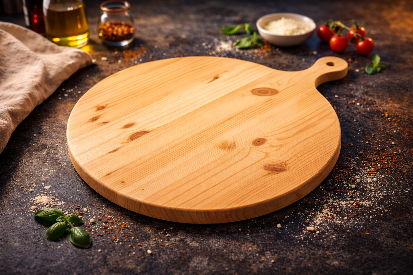 🪵 Daska za pizzu Ø35 cm s ručkom – Panetta 🇮🇹