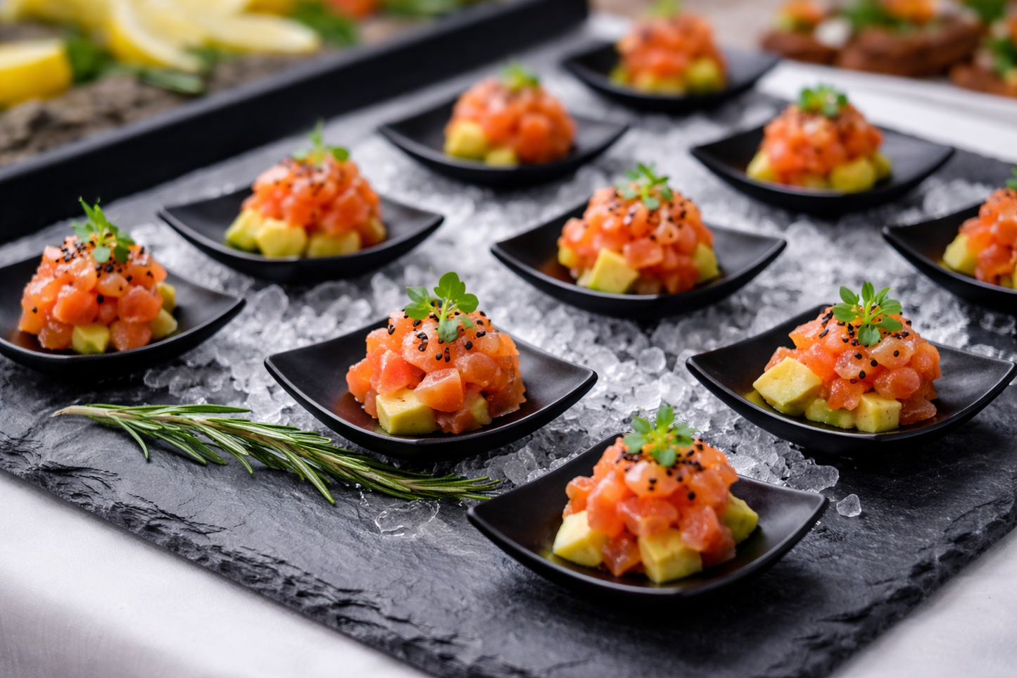 Tanjurić bambus Catering 6×6 cm – crni 🖤 Set 12 kom