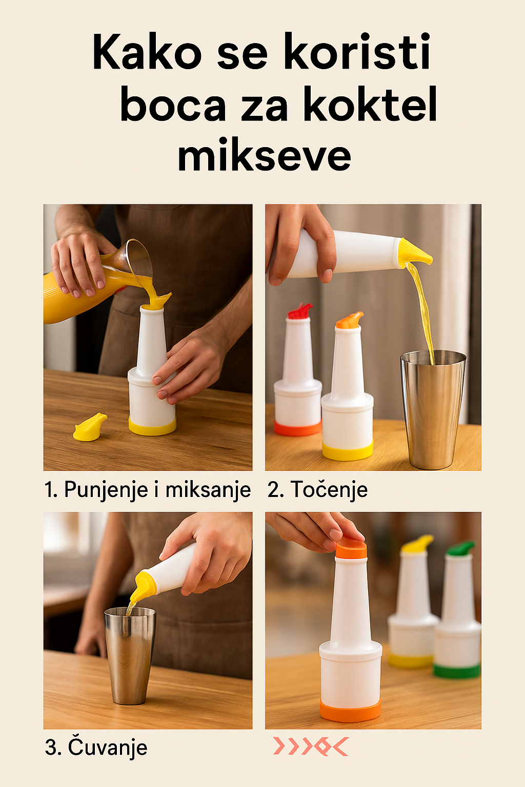 Boca za koktel mikseve 0,5L razne boje / Pourer boca za sokove