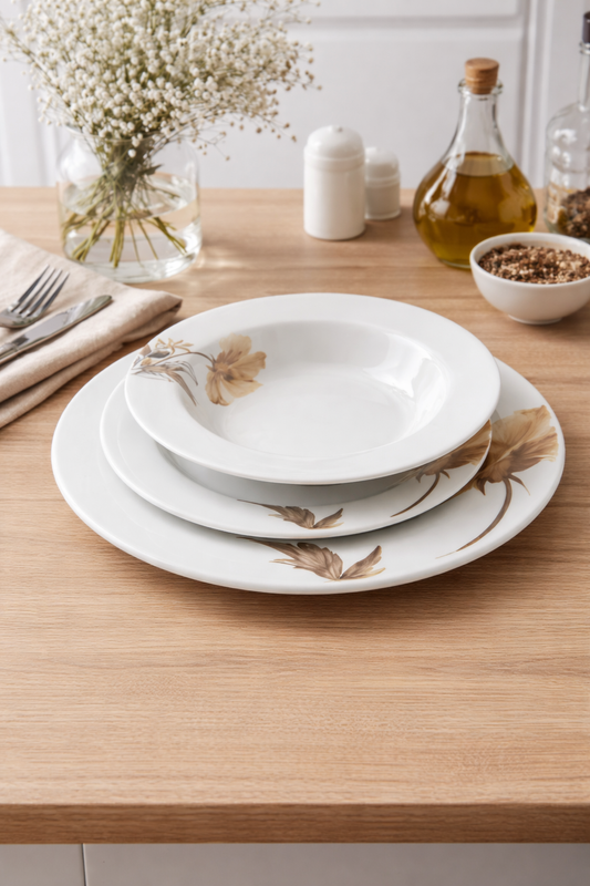 Set 18 tanjura Beige Leaf